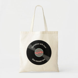 Gepersonaliseerd vinylrecord tote bag