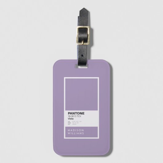 Gepersonaliseerd violet Bagagelabel | Aangepaste r (Voorkant (verticaal))