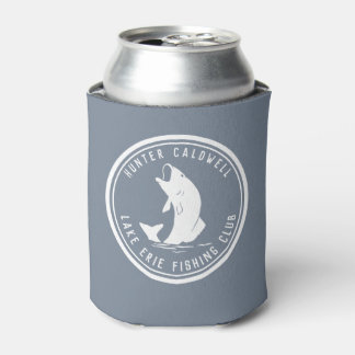 Gepersonaliseerd visembleem stoffig blauw blikjeskoeler