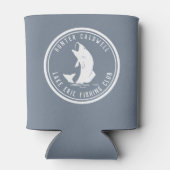 Gepersonaliseerd visembleem stoffig blauw blikjeskoeler (Achterkant)