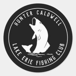 Gepersonaliseerd visembleem zwart ronde sticker