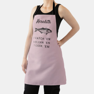 Gepersonaliseerd Visgrappen Geschenk voor Vrouweli Schort