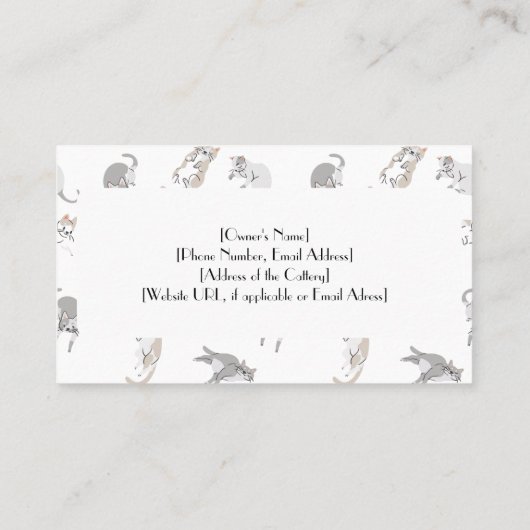 Gepersonaliseerd Visitekaartje Cattery Kattenpatro (Achterkant)