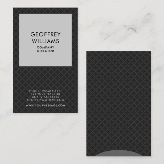 GEPERSONALISEERD VISITEKAARTJE DARK MINIMALISTISCH (Voorkant / Achterkant)