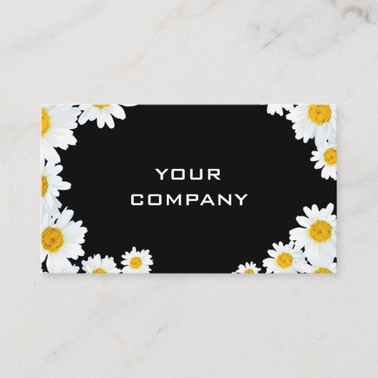 Gepersonaliseerd Visitekaartje met Daisies Uw Kleu (Voorkant)