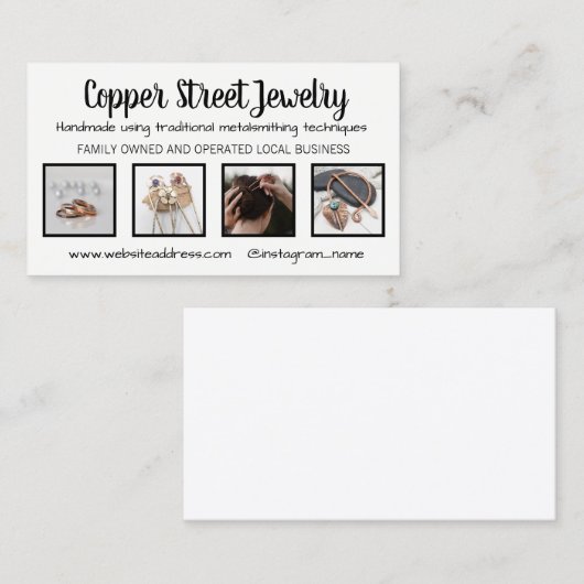 Gepersonaliseerd Visitekaartje met vier productfot (Voorkant / Achterkant)