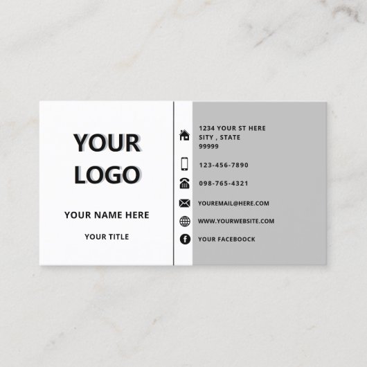 Gepersonaliseerd Visitekaartje Uw Logo Naam Info (Voorkant)
