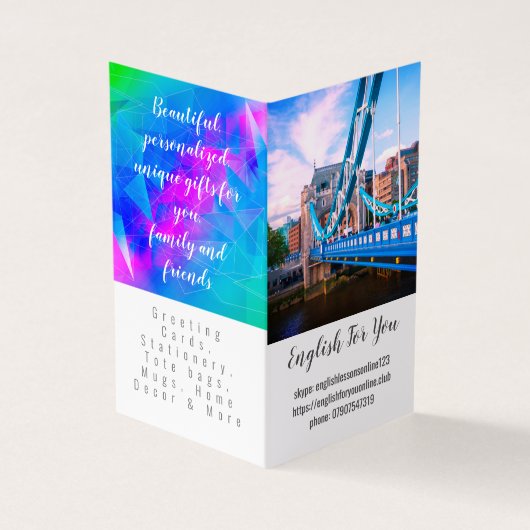 Gepersonaliseerd visitekaartje van de Engelse volk (Buitenkant)