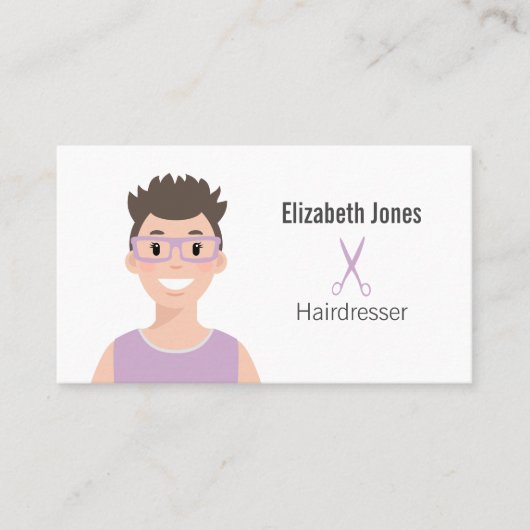 Gepersonaliseerd Visitekaartje van Hairdresser Ava (Voorkant)