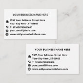 Gepersonaliseerd Visitekaartje van uw bedrijfsinfo (Voorkant / Achterkant)