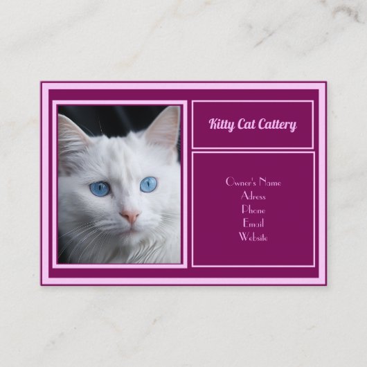 Gepersonaliseerd Visitekaartje voor catteries (Voorkant)
