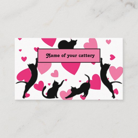 Gepersonaliseerd Visitekaartje voor Cattery (Voorkant)