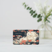 Gepersonaliseerd Visitekaartje voor Cattery Floral (Staand voorkant)