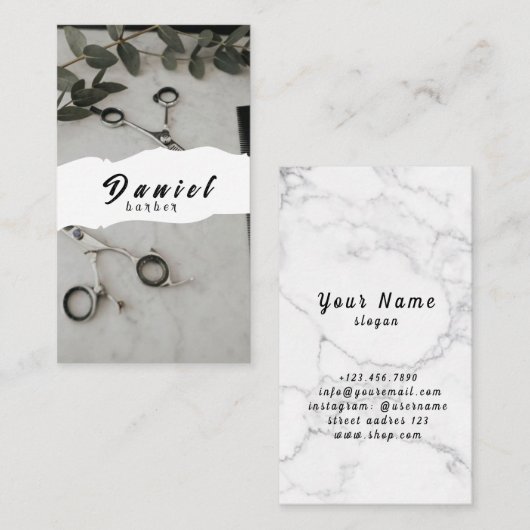 Gepersonaliseerd Visitekaartje voor Trendy Haircut (Voorkant / Achterkant)