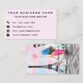 Gepersonaliseerd Visitekaartje Vrouw in Parijs (Voorkant / Achterkant)