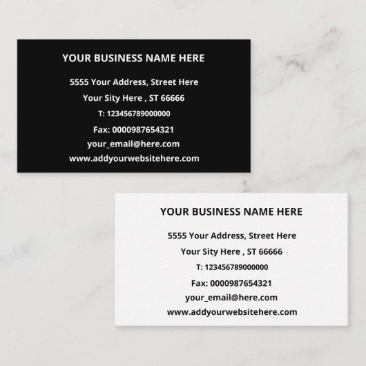 Gepersonaliseerd Visitekaartjes van uw kleuren en  (Voorkant / Achterkant)