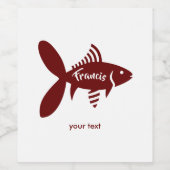 Gepersonaliseerd vislabel Maroon White Wine Label Wijn Etiket (Enkel label)