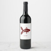 Gepersonaliseerd vislabel Maroon White Wine Label Wijn Etiket (Voorkant)