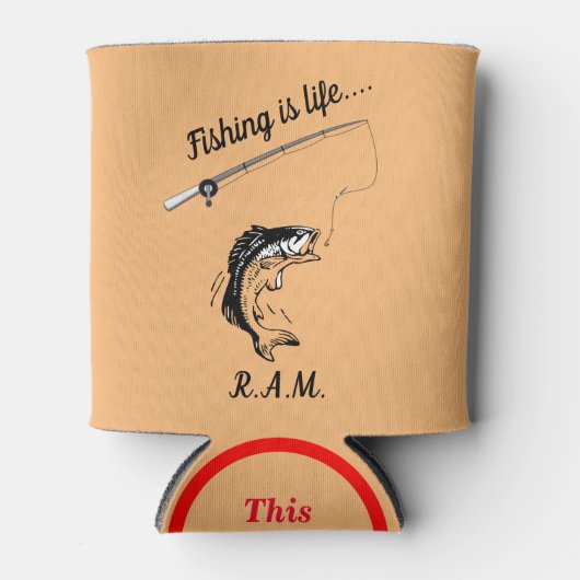 Gepersonaliseerd Vist Life Fish Rod and Reel Blikjeskoeler (Voorkant)