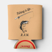 Gepersonaliseerd Vist Life Fish Rod and Reel Blikjeskoeler (Achterkant)