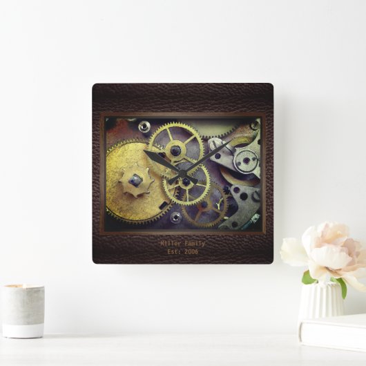 Gepersonaliseerd vistuig met lederen wandklok (Huis)