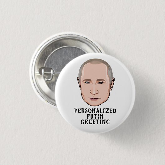 GEPERSONALISEERD VLADIMIR PUTIN RONDE BUTTON 3,2 CM (Voorkant /achterkant)