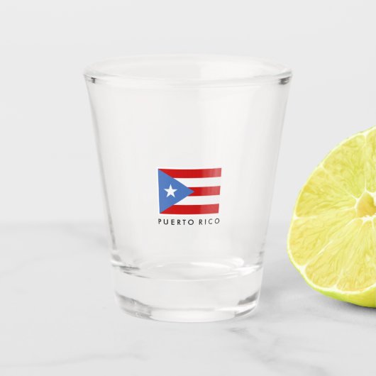 Gepersonaliseerd, vlag van Puerto Rico Shot Glas (Voorkant)