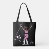 Gepersonaliseerd vlaggenbloem (roze Tas) Tote Bag (Achterkant)