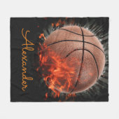 Gepersonaliseerd vlambaar Basketball Fleece Deken (Voorkant (Horizontaal))