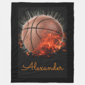 Gepersonaliseerd vlambaar Basketball Fleece Deken (Voorkant)