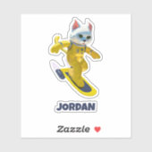 Gepersonaliseerd vliegend skateboard sticker (Vel)