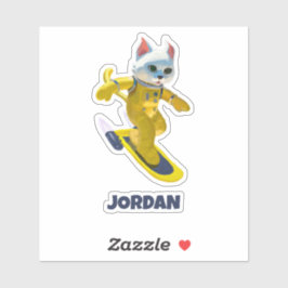 Gepersonaliseerd vliegend skateboard sticker