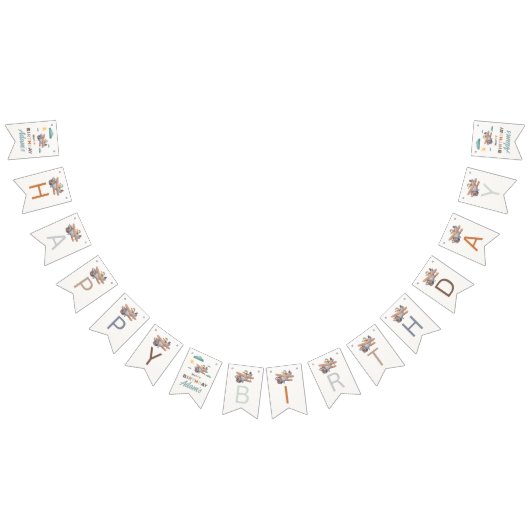 Gepersonaliseerd vliegtuig Happy Birthday Bunting Vlaggetjes (Alle)
