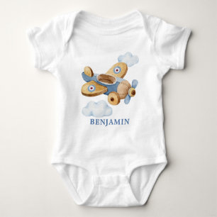 Gepersonaliseerd  vliegtuig Speelgoed Baby-pak Romper