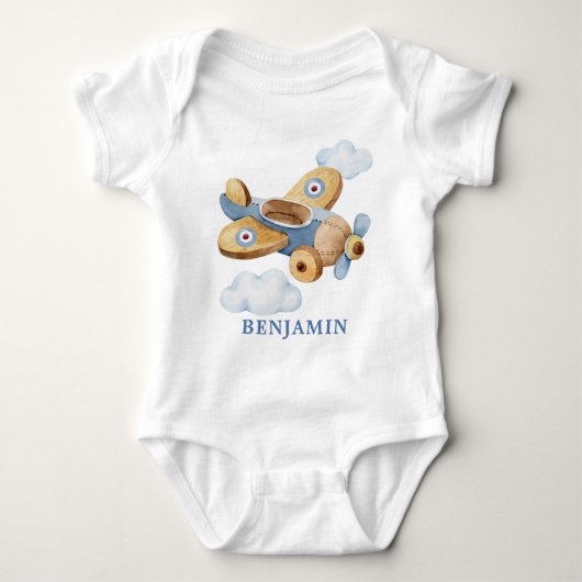 Gepersonaliseerd  vliegtuig Speelgoed Baby-pak Romper (Voorkant)