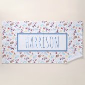 Gepersonaliseerd vliegtuigthema strandlaken (Voorkant)