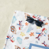 Gepersonaliseerd vliegtuigthema strandlaken (In situ)