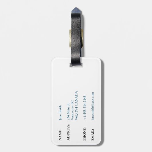 Gepersonaliseerd vlinder Bagagelabel (Achterkant verticaal)