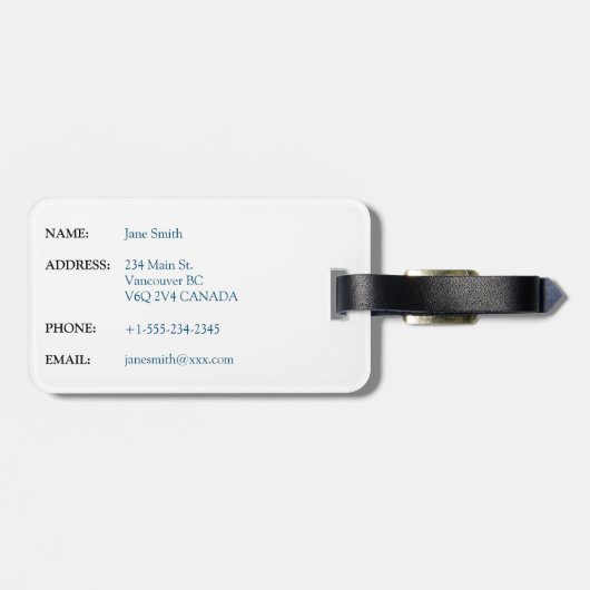 Gepersonaliseerd vlinder Bagagelabel (Achterkant horizontaal)