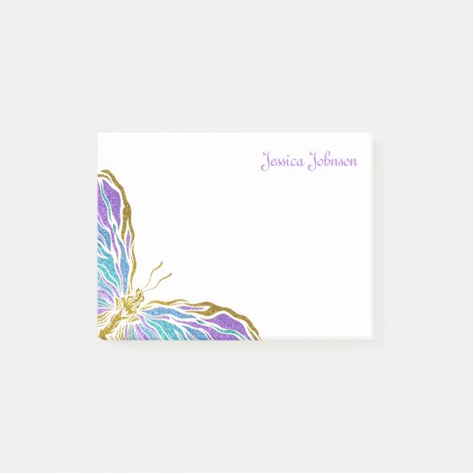 Gepersonaliseerd vlinder notitieblok post-it® notes (Voorkant)