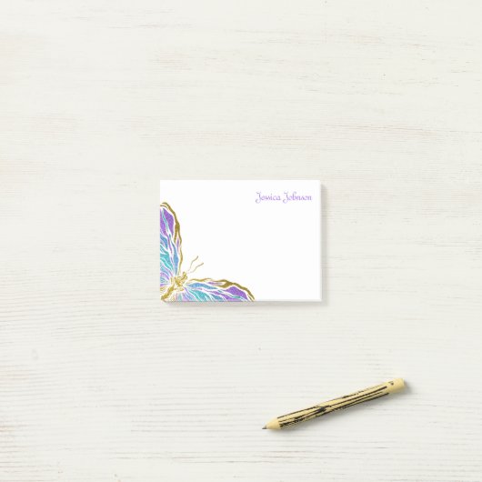 Gepersonaliseerd vlinder notitieblok post-it® notes (Op bureau)