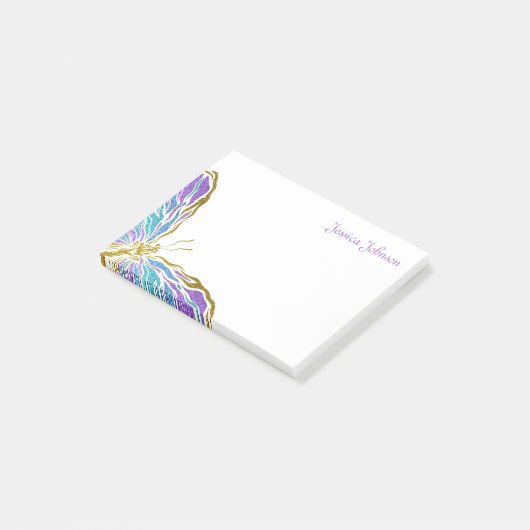 Gepersonaliseerd vlinder notitieblok post-it® notes (Schuin)