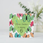 Gepersonaliseerd vlinder verjaardagsuitnodigingen kaart (Staand voorkant)