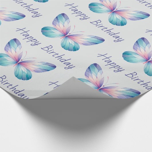 Gepersonaliseerd vlinderinpakpapier–Aangepaste tek Cadeaupapier (Hoek)