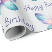 Gepersonaliseerd vlinderinpakpapier–Aangepaste tek Cadeaupapier (Rol Hoek)