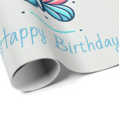 Gepersonaliseerd vlinderverjaardag inpakpapier (Rol Hoek)