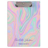 Gepersonaliseerd vloeibaar Iridescent Unicorn kleu Klembord (Voorkant)