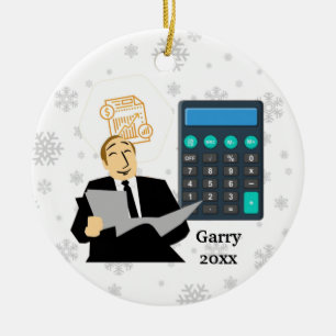 Gepersonaliseerd Voeg een naam accountant kerstmis Keramisch Ornament