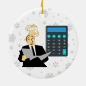 Gepersonaliseerd Voeg een naam accountant kerstmis Keramisch Ornament (Achterkant)