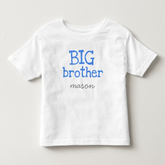 Gepersonaliseerd Voeg een Naam Blauwe Tekst Big Br Kinder Shirts (Voorkant)